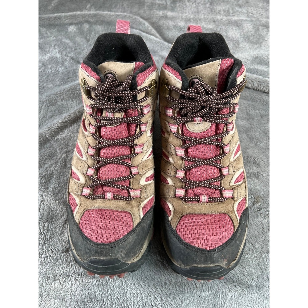Merrell Moab 2 Mid Waterproof Hiking Boot Womens 9 Boulder/Blush #J06052 - Picture 3 of 9